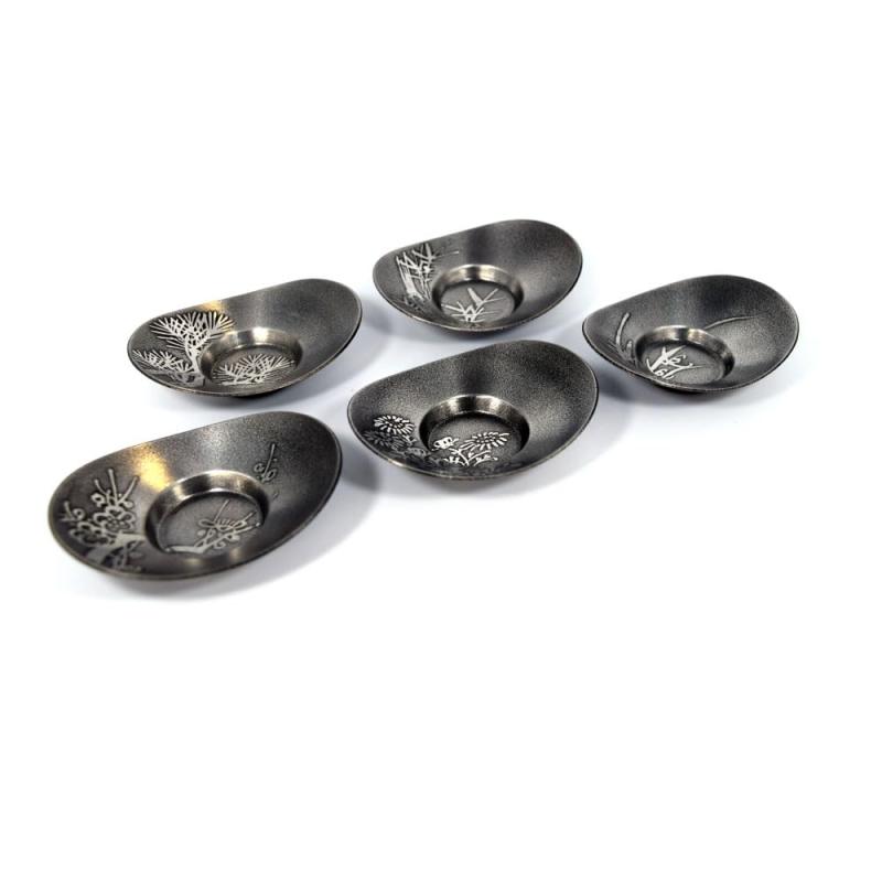煎茶物の具 茶托 仕かける売り 銀製 錫製 茶器 舟型 小判型 小判無地 錫器 差し上げ物 差し上げ物コースター 言い慣わし芸術品 日本製 茶道具 茶道 おもてなし 茶の湯 本錫 五君子 小判型 3.0寸-本錫 無地小判3.5寸-上錫 無地小判2.5寸