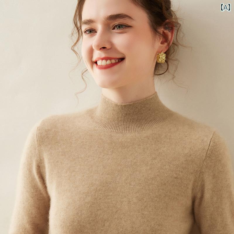 秋冬の 新型 女性の 半 高 襟の カシミヤの シャツを 卸売り します。