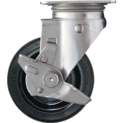 ハンマーキャスター(Hammer Caster) SUS サイドSP付 ゴム車 125mm 313S-RU125