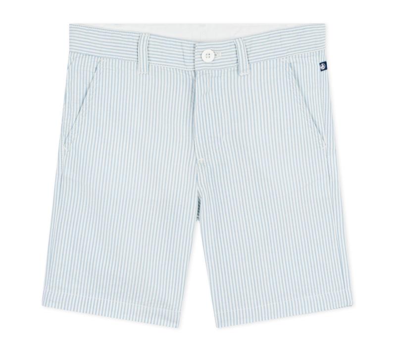 (プチバトー) PETIT BATEAU ストライプバミューダパンツ A0FJQA 象牙色/点火装置青色 4才 104糎