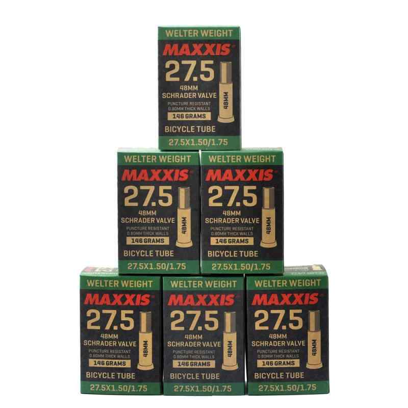 Maxxis Welter Weight 27.5 x 1.50-1.75 48mm Bike Inner Tube Schrader AV, 6 Pack, STB2215-6