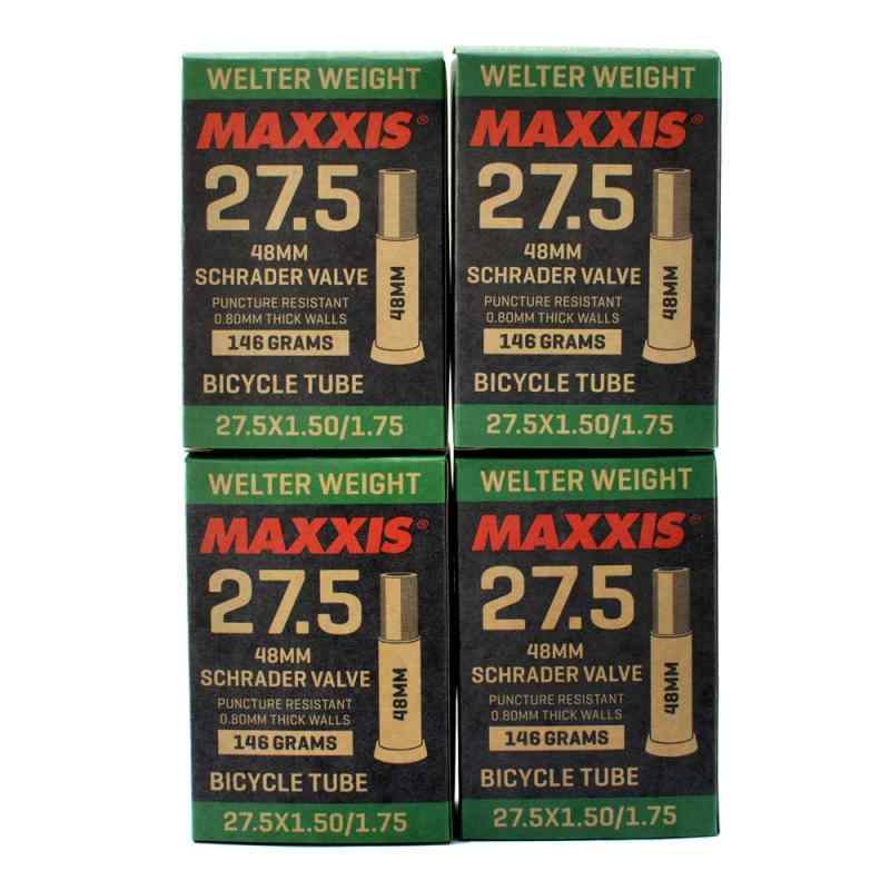 Maxxis Welter Weight 27.5 x 1.50-1.75 48mm Bike Inner Tube Schrader AV, 4 Pack, STB2215-4