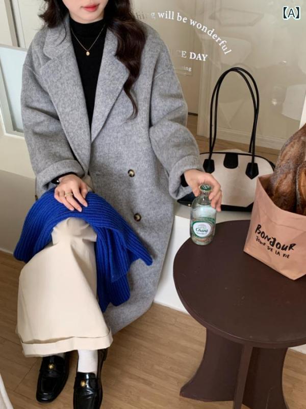 25 年【 冬の モー メンツ 高級 ロングヘアバージョン】 秋冬の シンプルで レイジーな 韓国 風 ウールを 手縫いで テスト しました|スカイライト