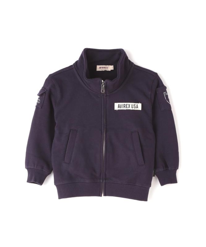 [Avirex] [アヴィレックス] 《KIDS/キッズ》 FATIGUE STAND COLLAR ZIPUP SWEAT/ファティーグ 照明ランプ 色合い ジップアップ 汗水 / 783-3930952