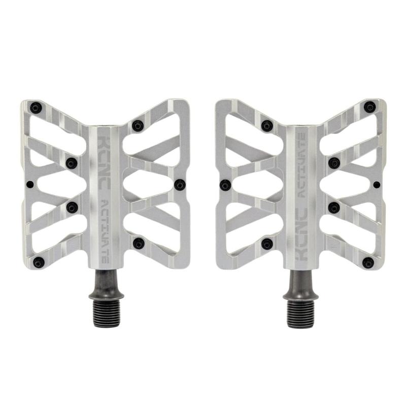 KCNC KPED12 MTB Extrusion and CNC Platform Pedals, Silver, SK2550, KPED12-001S