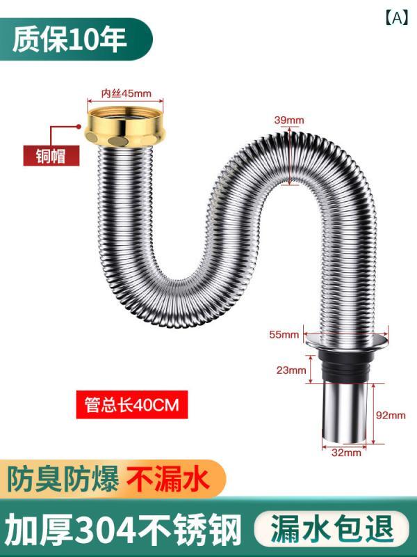 勝手もとの 洗面 器の 下水道 管の 部分品の反 臭 押しとどめるの 洗面 器の シンクの むき出しの ステンレス鋼の 水抜き 管の 下水道 器の 書き割り