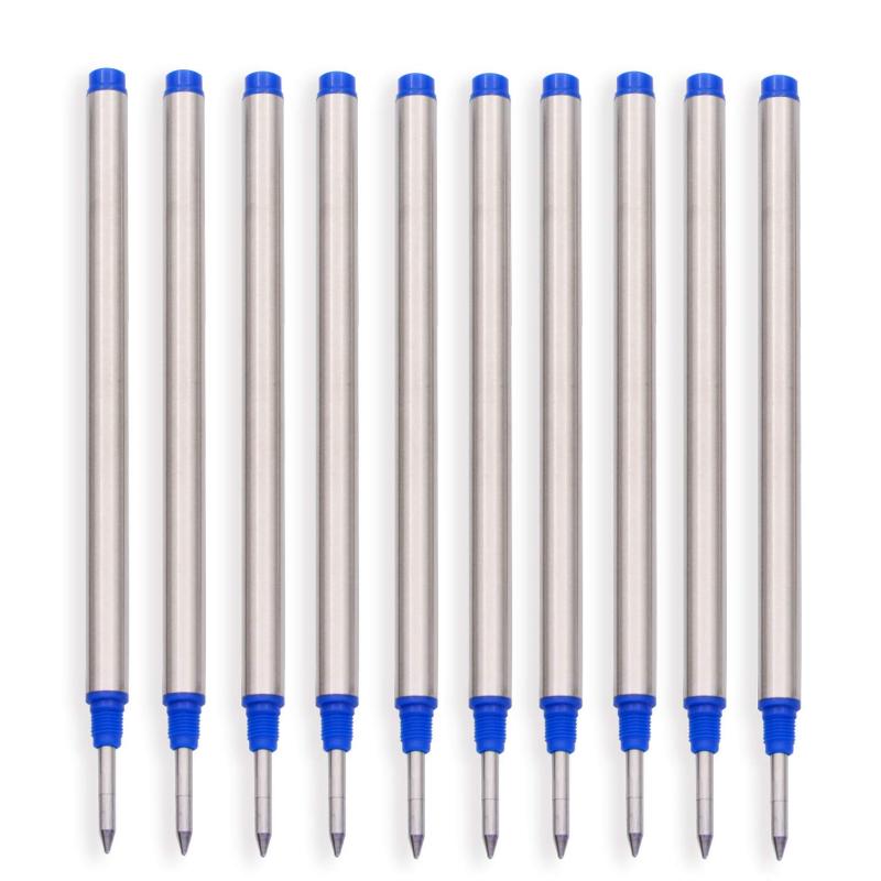 MBペン互換の水性ローラーボールペン - キャップ付きローラーボールペン用 - ミディアムペン先 0.7mm - 10本ブルー