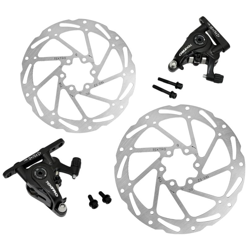 TEKTRO MD-C550 Road Flat Mount Mechancial Disc Brake Set 160mm Rotors, Front and Rear, MH1849