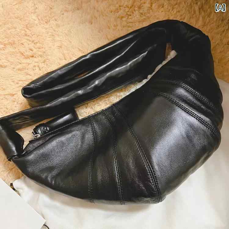 レトロクロワッサンクロワッサンクロスボディ本 革 レディース バッグ多 用途 ハイエンドバゲットワンショルダー 脇の下 団子 バッグ