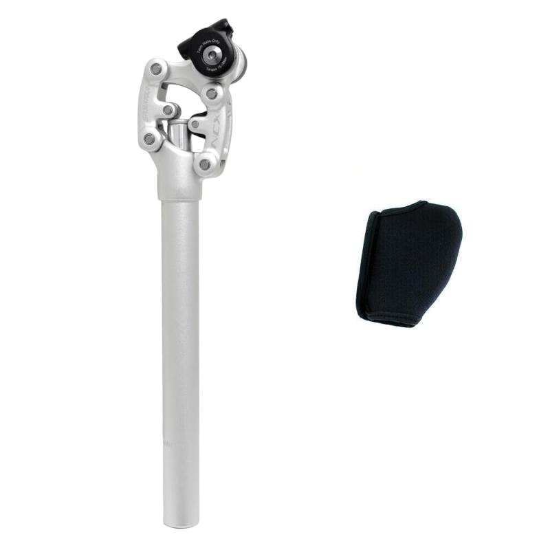 SR SUNTOUR SP12 NCX Suspension Seat Post w/ Protective Cover 27.2X350mm , Silver, VK2752