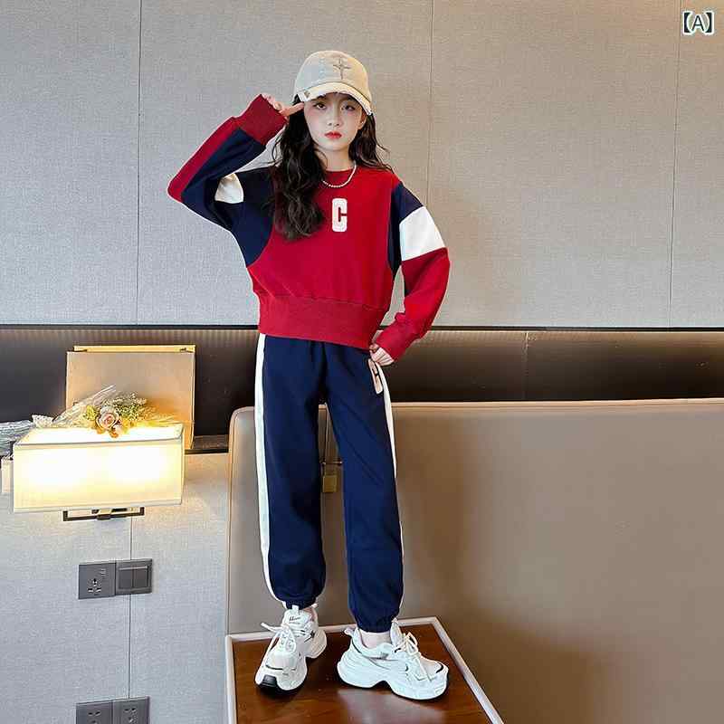女の子 秋 服 セット 2025 新作 春秋 子供 服 中高生 向け ネット 人気 スポーツ ウェア おしゃれ ツーピース