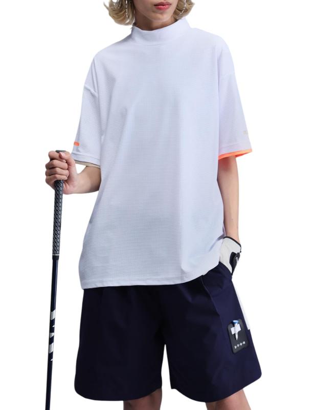 [アンティカ] ANTIQUA GOLF &times; STCH メッシュライク トップス ZST-00094 レディース｜スカイライト