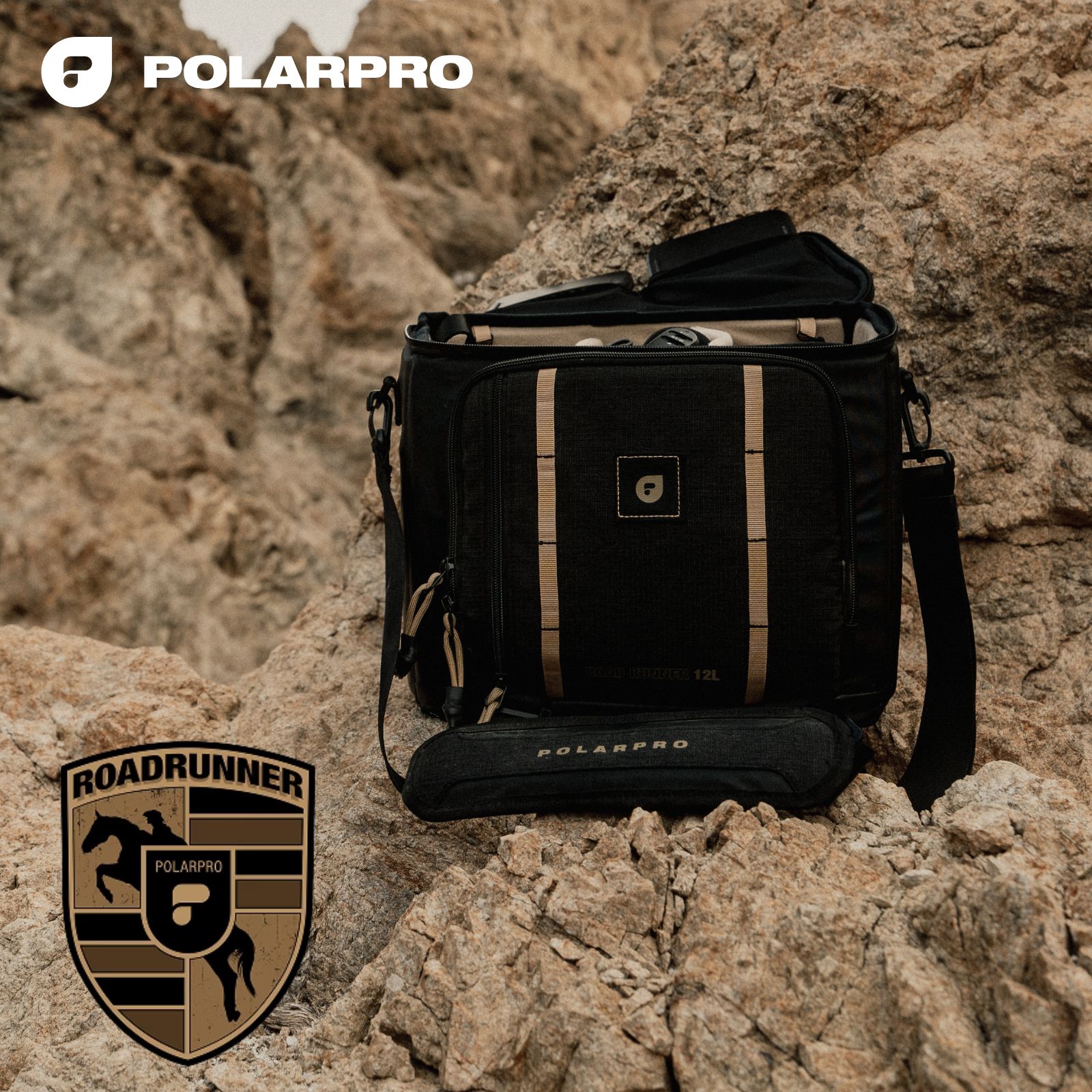 PolarPro RoadRunner 12L ショルダーバッグ 写真機 水晶体 超軽さ パウダーコンパクト パッド入り口・入口