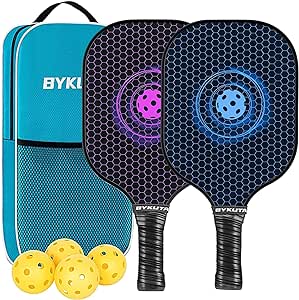 【中古】【インポート品・未当て嵌める】Cyrus 黒鉛 ピックルボールパドル 2個仕掛ける 軽さ黒鉛 ハニカムコンポジットコアパドル 2個仕掛ける 櫂御徒面子とどんぶり鉢4個付