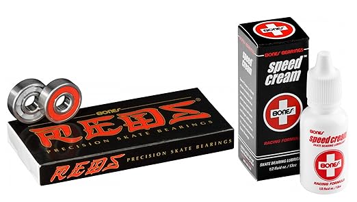 【中古】【輸入品・未使用】Bones Bearings REDS Bearings - 8 Pack (8 Pack w/Speed Cream)