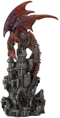 【中古】【輸入品・未使用】Pacific Giftware ガーディアンドラゴン 守護城 貴重な石付き 収集価値のあるフィギュア 12インチ