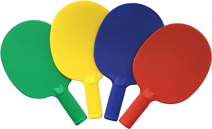 【中古】【インポート品・未当て嵌める】Plastic Ping Pong Paddles - Complete Set of 4 Durable Multi-Colour%ｶﾝﾏ% Blue%ｶﾝﾏ% Red%ｶﾝﾏ% Green%ｶﾝﾏ% Yellow Paddles for Kids or Outdoo