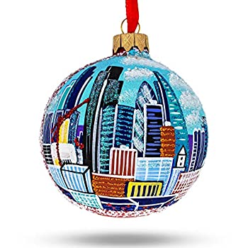 【中古】【輸入品・未使用】BestPysanky ロンドンシティ グレートブリテン ガラスボール クリスマスオーナメント 3.25インチ