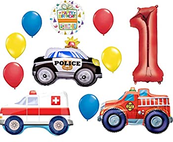 【中古】【輸入品・未使用】Team Rescue 1歳の誕生日パーティー用品とファーストレスポンダーバルーンブーケデコレーション。