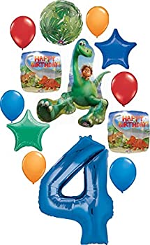 【中古】【輸入品・未使用】The Good Dinosaur Party Supplies 4歳の誕生日 アルロとスポット バルーンブーケ デコレーション - ブルー 数字 4|スカイマーケットプラス