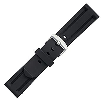 【中古】【輸入品・未使用】Speidel ゴム製交換用ブラック腕時計バンド 20mm、22mm、24mm、26mmのスポーツウォッチ用 26mm