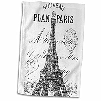 【中古】【輸入品・未使用】3D Rose Nouveau Paris ヴィンテージ エッフェル塔 ハンド/スポーツタオル 15 x 22