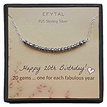 【中古】【輸入品・未使用】20歳の誕生日ギフト レディース スターリングシルバーネックレス ビーズ20個 20歳の女の子向け ジュエリーギフトアイデア