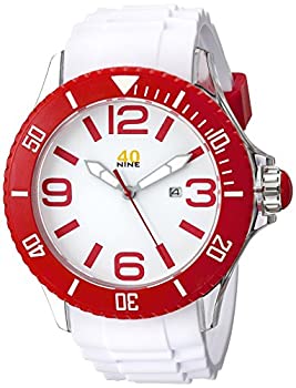 【中古】【輸入品・未使用】40?Nineユニセックス40?nine01?/ red3?Extra Large 50?mm Analog Display Japanese Quartz White Watch