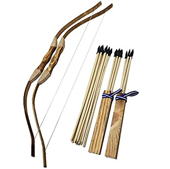 【中古】【輸入品・未使用】Adventure Awaits! - 2-Pack Handmade Wooden Bow and Arrow Set - 20 Wood Arrows and 2 Quivers - for Outdoor Play｜スカイマーケットプラス