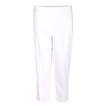 【中古】【インポート品・未当て嵌める】SLIM-SATION レディース ゴルフ 広広としたダンス楽隊 プルオン カプリパンツ 本物の向こう正面隠し付き添い人 6 白いこと