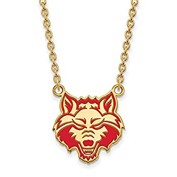 【中古】【輸入品・未使用】アーカンソー州エナメルラージ(3/4インチ)ペンダント ネックレス付き(ゴールドメッキ)