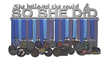 【中古】【インポート品・未当てはめる】Allied Medal Hanger - She Believed She Could So She Did: 表彰状ディスプレイラックホルダー 複数形大いさ 走者 水浴び 柔軟体操運動選手 (ランナーフィ