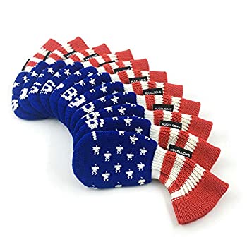 【中古】【輸入品・未使用】HUGELOONG ゴルフアイアンカバー アメリカ国旗(3-9、AP S L)-上部に数字が付いたヘッドカバー(ブルー/レッド/ホワイト)