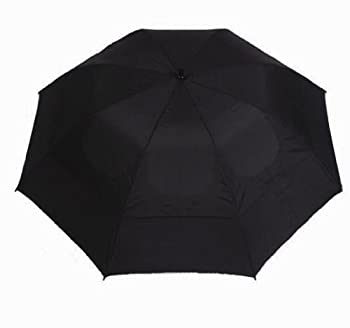 【中古】【輸入品・未使用】62?%ﾀﾞﾌﾞﾙｸｫｰﾃ% Cadie防風ゴルフ傘ブラック/ブラック新しい
