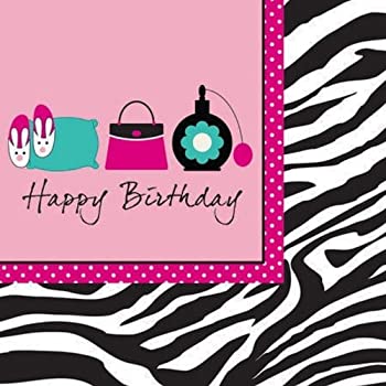 【中古】【輸入品・未使用】Pink Zebra Boutique Happy Birthday Lunch Napkins ピンクのシマウマブティックハッピーバースデーランチナプキン♪ハロウィン♪クリスマス♪|スカイマーケットプラス