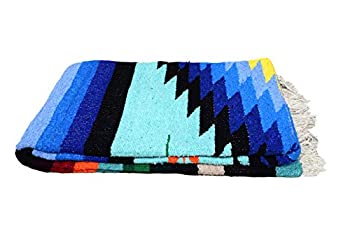 【中古】【インポート品・未当て嵌める】Open Road Goods 社製 瑜伽毛布 メキシカン/ナバホー/アズテック/西南部 金剛石 XL大きさ 縞模様入り口・入口の厚めのセラーペ X-Large