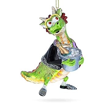 【中古】【輸入品・未使用】BestPysanky ドラゴンとシャンパングラスクリスマスオーナメント|スカイマーケットプラス