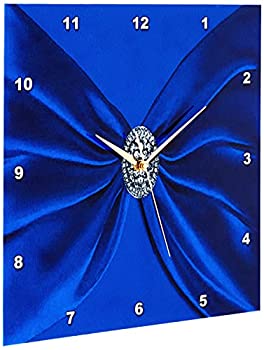 【中古】【輸入品・未使用】3dRose ロイヤルブルーベルベットサッシュ ラウンドダイヤモンドジュエルルック 壁掛け時計 15x15