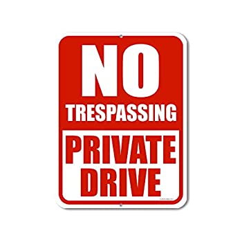 【中古】【輸入品・未使用】Honey Dew Gifts No Trespassing サイン No Trespassing Private Drive 9インチ x 12インチ 金属製アルミ製 私道用ブリキ看板