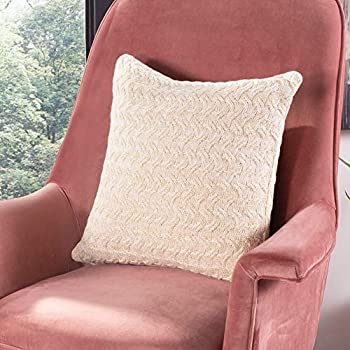 【中古】【輸入品・未使用】Safavieh Home Adara ナチュラル&ゴールドニット 20インチ 装飾枕