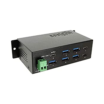 【中古】【輸入品・未使用】Coolgear USB-C 7ポートハブ 3X タイプC 5X タイプA - DINレール - サージ保護