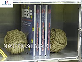 【中古】【インポート品・未当てはめる】NauticalMart 米国海兵隊員ブックエンド 縄索ブックエンド 航する差し上げ物 航空マイルブックエンド