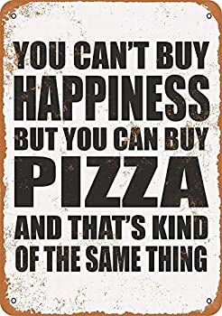 【中古】【インポート品・未当て嵌める】LoMall 12 x 16 金属元素知らせ - You Can\u0027t Buy Happiness But You Can Buy Pizza - ビンテージ壁かざり付ける作物 壁紙・装飾フィルム-インテリア・寝具・収納