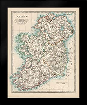【中古】【輸入品・未使用】ジョンストンズ アイルランドの地図 20x24 フレーム入りアートプリント ジョンストン作