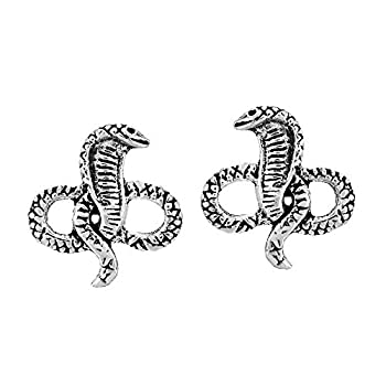 【中古】【輸入品・未使用】Feisty Mini King Cobra Snake。925スターリングシルバースタッドイヤリング|スカイマーケットプラス