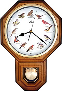 【中古】【輸入品・未使用】JUSTIME ユニークな12 北米の鳥の歌 学校ハウス 振り子 壁掛け時計 チャイム 毎時メロディ 台湾製 (TCBD-PP-OW-LW ライトウッド)