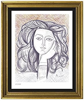 【中古】【輸入品・未使用】Pablo Picasso Signed & hand-numbered Limited Edition Lithograph印刷、%ﾀﾞﾌﾞﾙｸｫｰﾃ% Portrait of Francoise%ﾀﾞﾌﾞﾙｸｫｰﾃ%枠なし