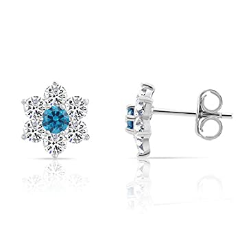 【中古】【輸入品・未使用】スターリングシルバー花スタッドイヤリングwith Simulated Birthstone CZ｜スカイマーケットプラス 9,856円