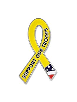 【中古】【輸入品・未使用】Pinmart 's Support Our TroopsイエローAwarenessリボンエナメルラペルピン 50｜スカイマーケットプラス