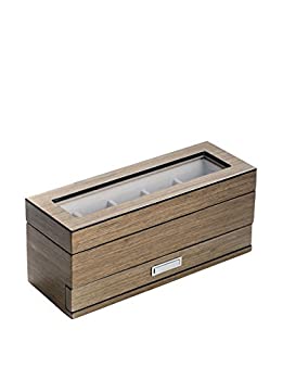 【中古】【輸入品・未使用】(ベイバーク) Bey Berk ラッカー塗装グレーウッド 5 腕時計ボックス ガラストップ付き｜スカイマーケットプラス